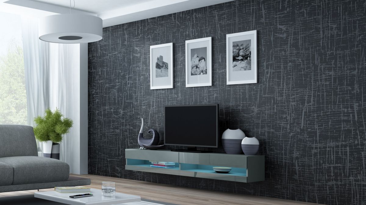 Vigo new TV stolík 140 (sivá/sivý lesk)