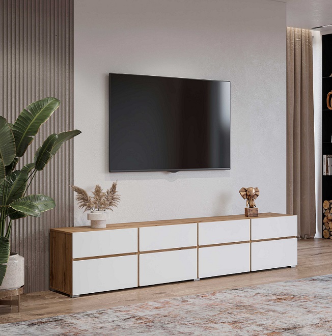 Tv stolík Cross 4D4S dub wotan/biela