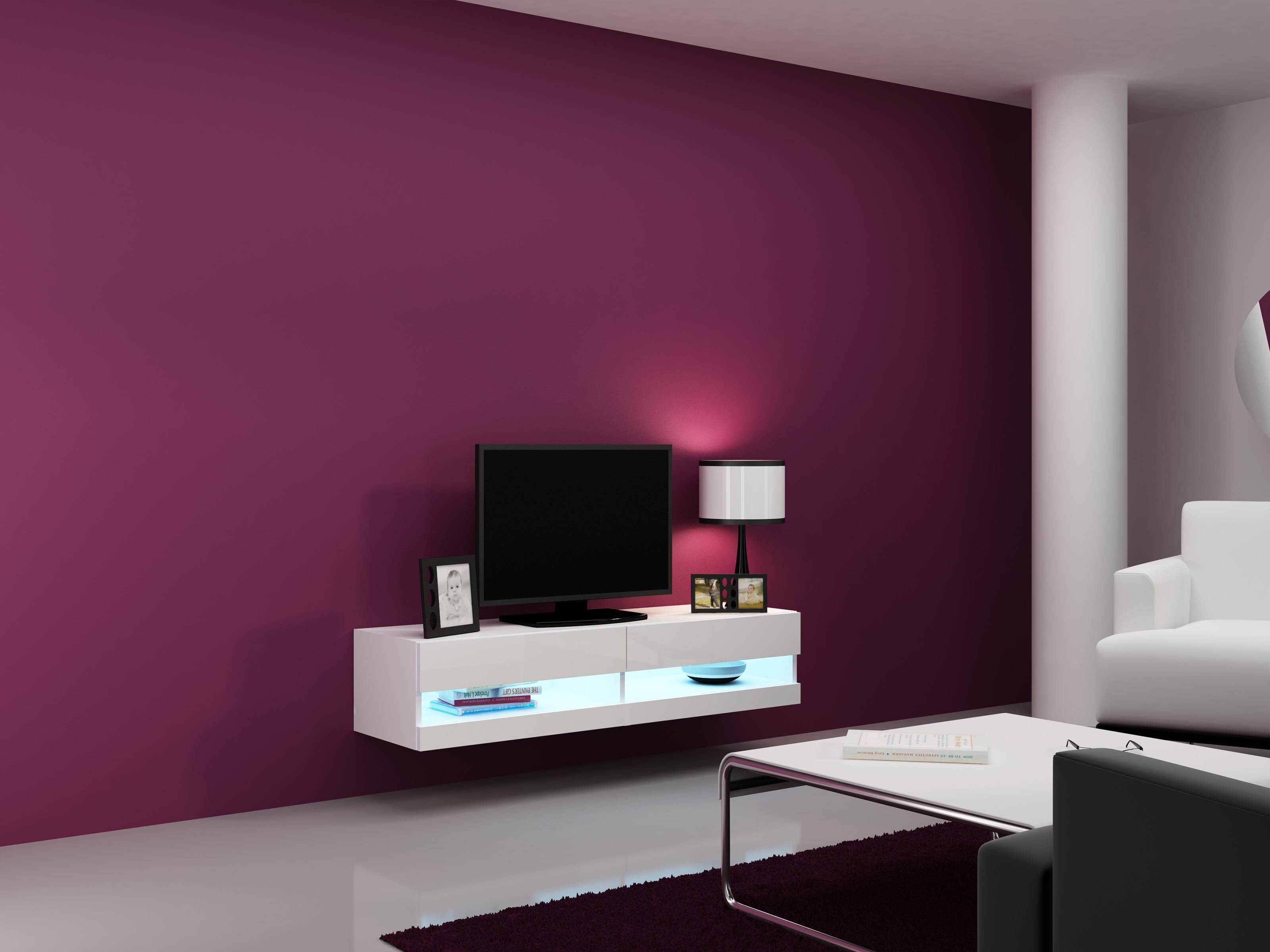 Vigo new TV stolík 140 (biela/biely lesk)