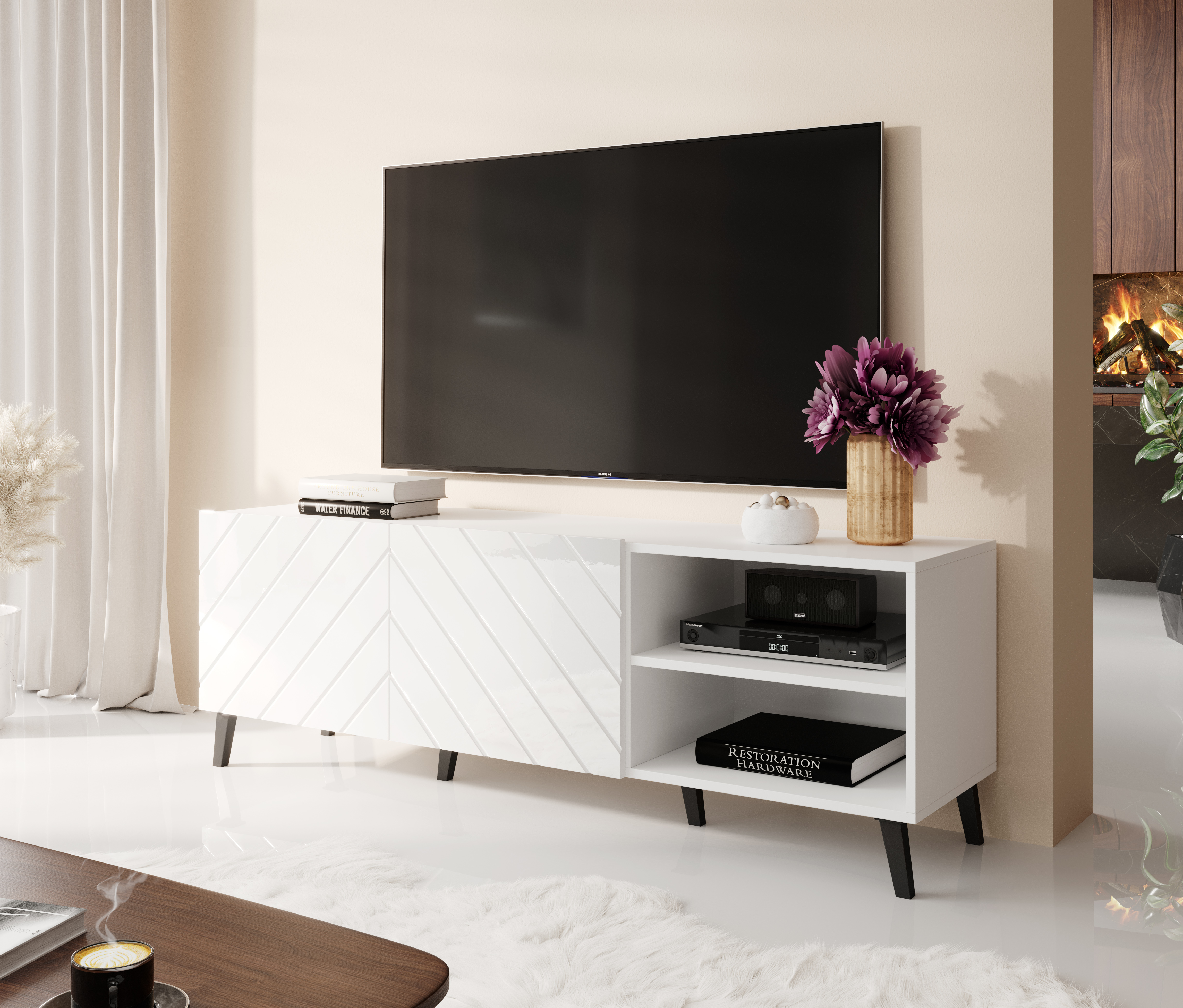 Abeto Tv stolík 150 biely